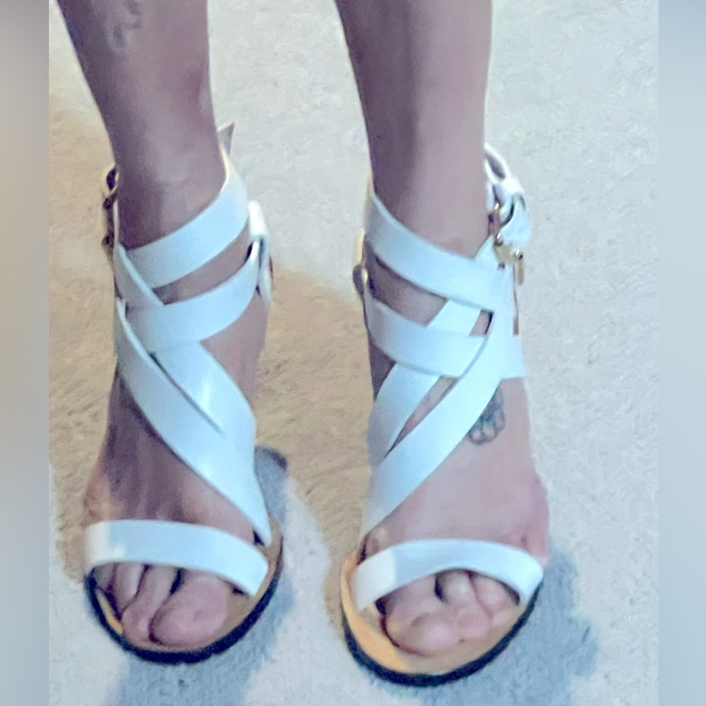 IRO RIARA SANDALS NEW W/BOX SZ 40 WHITE LEATHER 2024 ITEM MSRP$480 COMES W/BAG 2